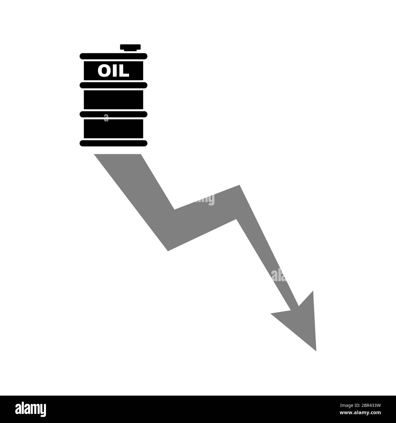 Tableau des prix plus bas pour le pétrole et les produits pétroliers. Graphique de baisse d'huile Illustration de Vecteur