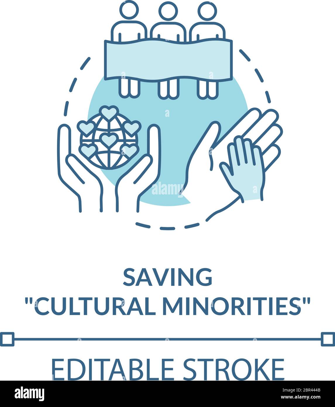 Sauver les minorités culturelles turquoise concept icône Illustration de Vecteur