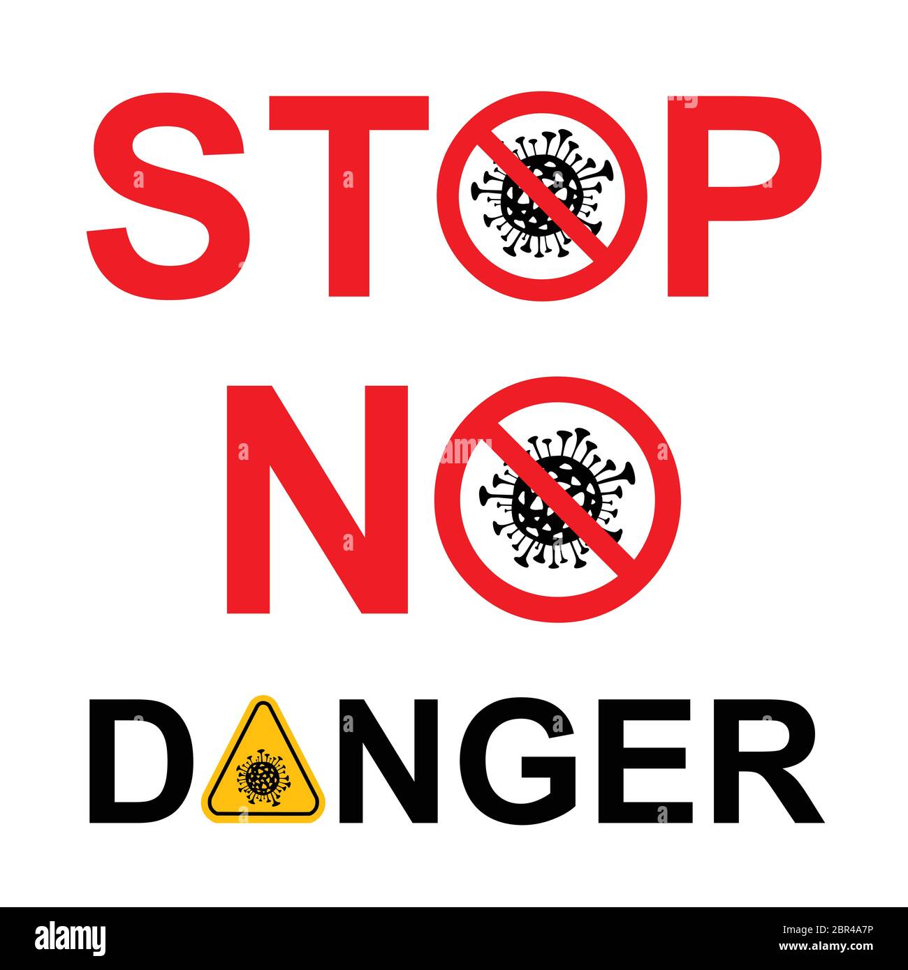 Interdiction du coronavirus, signes interdits. Illustration vectorielle isolée sur blanc. Symboles Arrêt, non, danger virus Covid. Peut être utilisé pour votre itio interdit Illustration de Vecteur