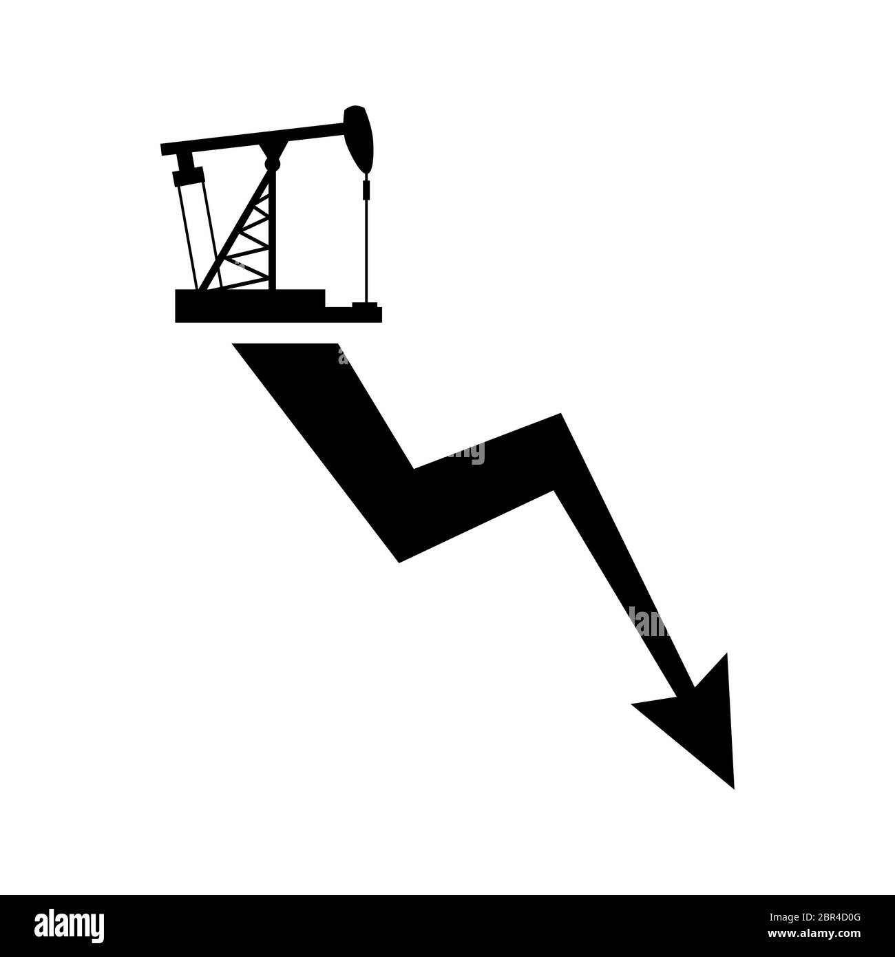 Tableau des prix plus bas pour le pétrole et les produits pétroliers. Graphique de baisse d'huile Illustration de Vecteur