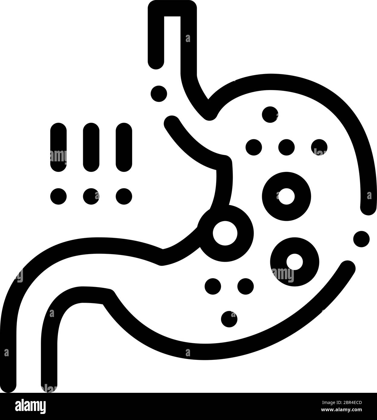 détection d'une infection dans l'estomac icône illustration du contour du vecteur Illustration de Vecteur