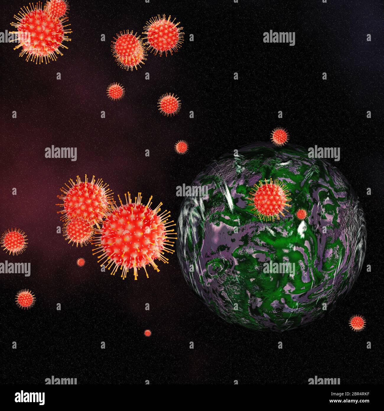 3D rendu illustration médicale épidémie corona virus ou covid 19 concept Banque D'Images