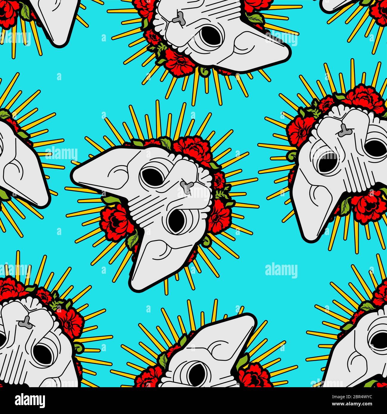 Chat Sphynx sans coutures avec motif fleuri. Fond de tatouage pour animaux et fleurs roses. Texture d'origine animale Illustration de Vecteur