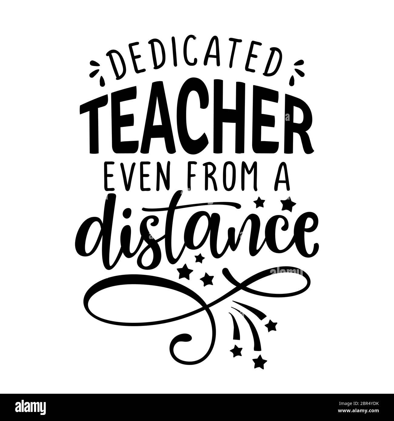 Professeur dédié même à distance - expression de lettrage de conscience. Illustration de Vecteur