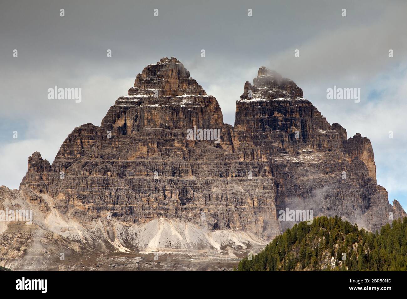 Tre cime di Lavaredo de Lago di Misurina Banque D'Images