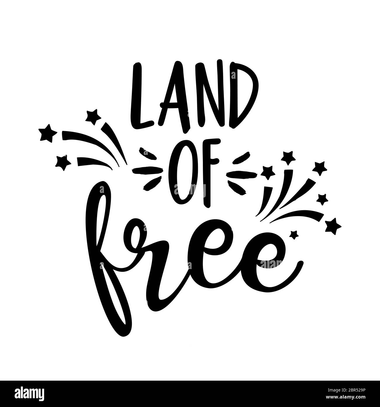 Terrain de libre - Happy Independence Day juillet 4 lettrage dessin illustration. Illustration de Vecteur