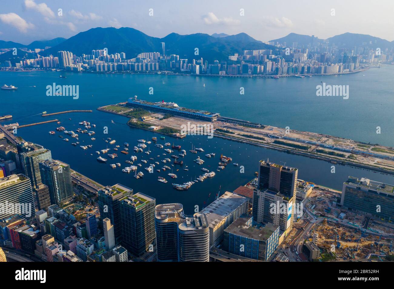 Kai Tak, Hong Kong 25 Apirl 2019: Vue de dessus de la ville de Hong Kong Banque D'Images