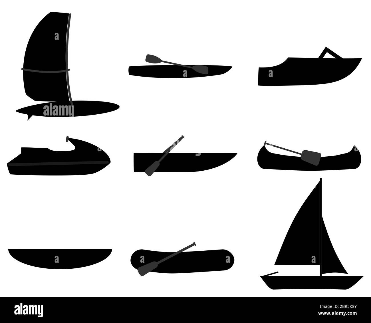 Piktogramm verschiedene Boote Banque D'Images