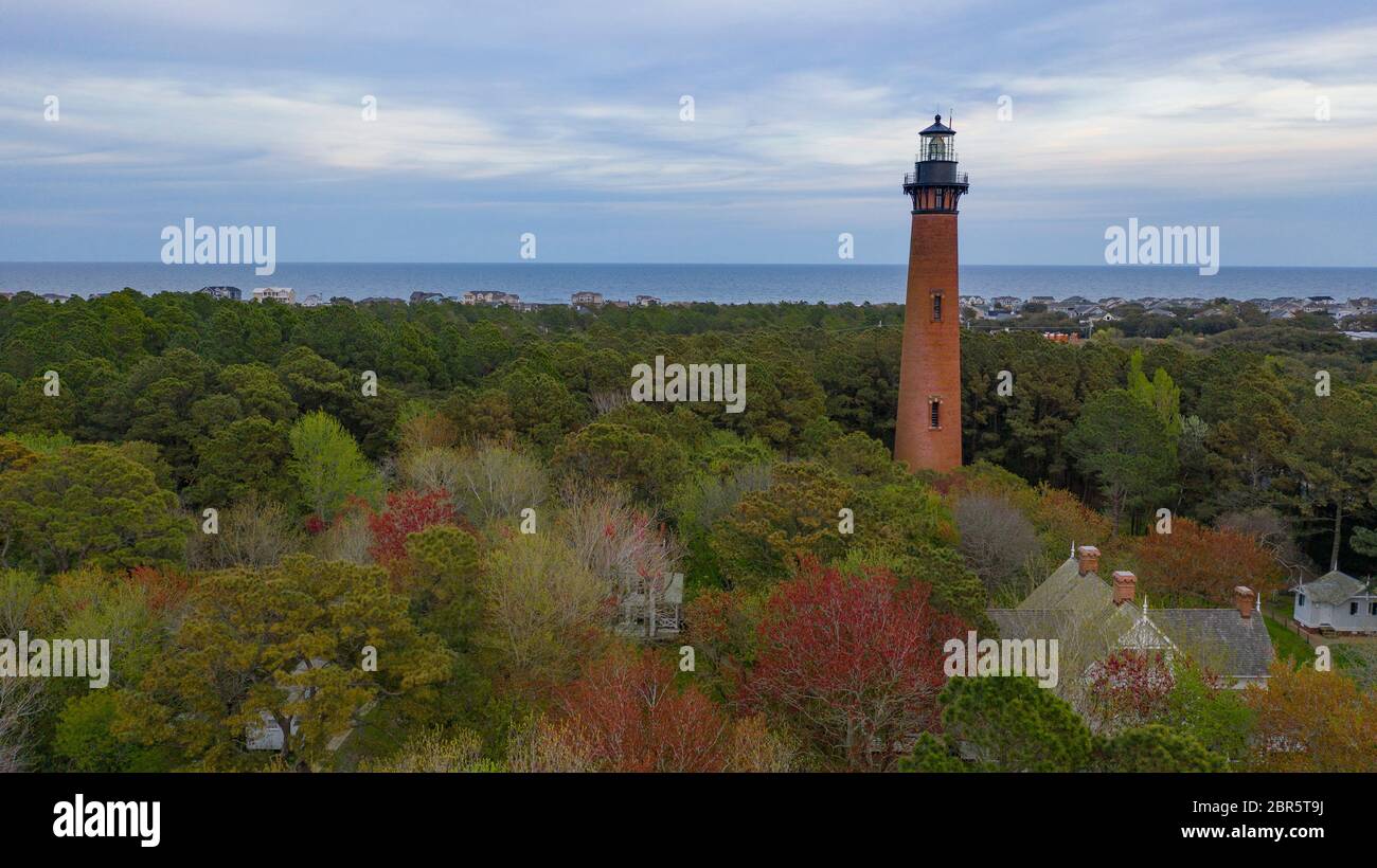 La dernière lumière disparaît au fil tête entière Bay sur la côte est en Caroline du Nord Banque D'Images
