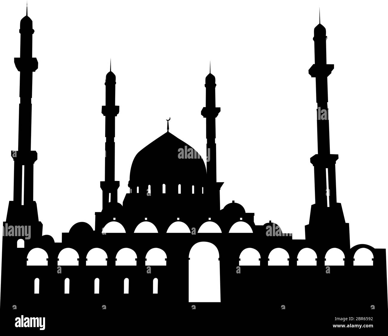 Les éléments nur-Sultan esquissés la mosquée Hazret Sultan. Illustration de Vecteur