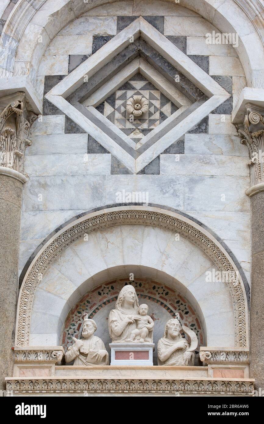 Tour de Pise; Tour de Pise, détails de la façade, Pise, Italie Banque D'Images