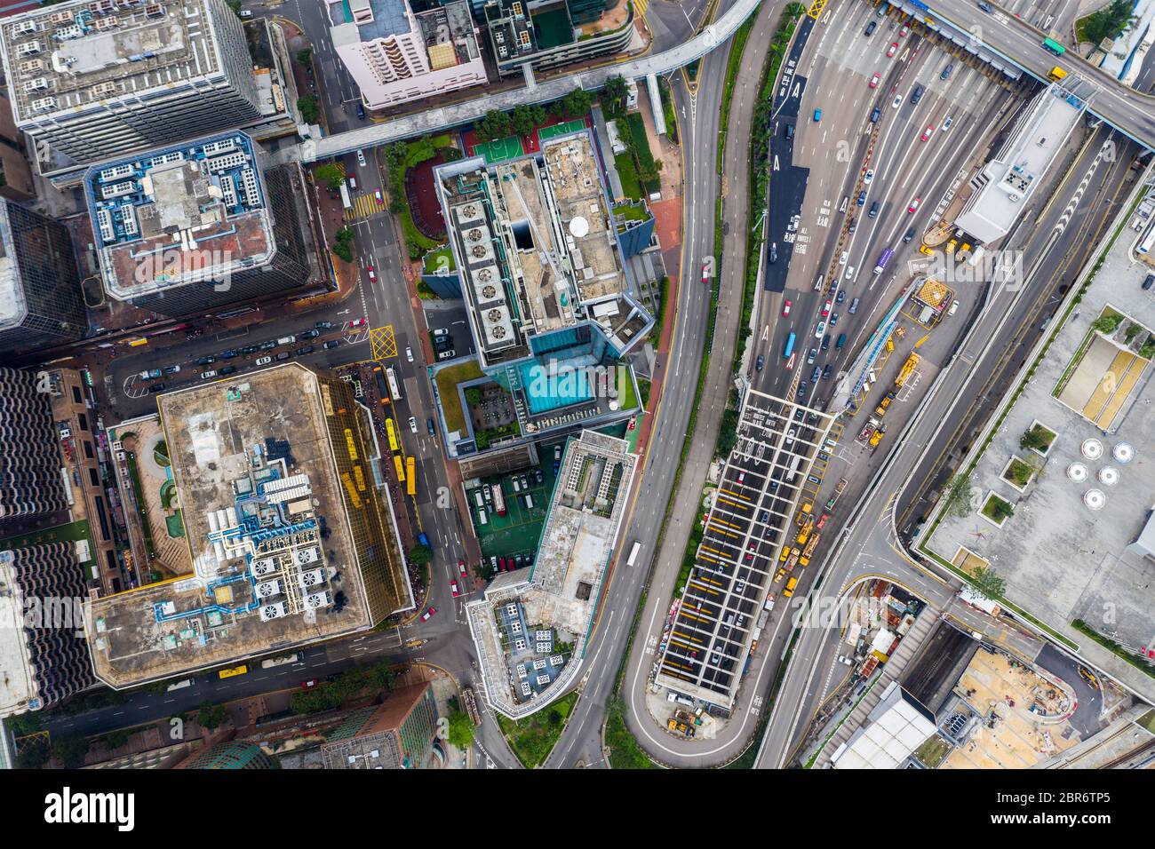 Hung Hom, Hong Kong 21 avril 2019 : vue du haut vers le bas du tunnel portuaire de Hong Kong Banque D'Images