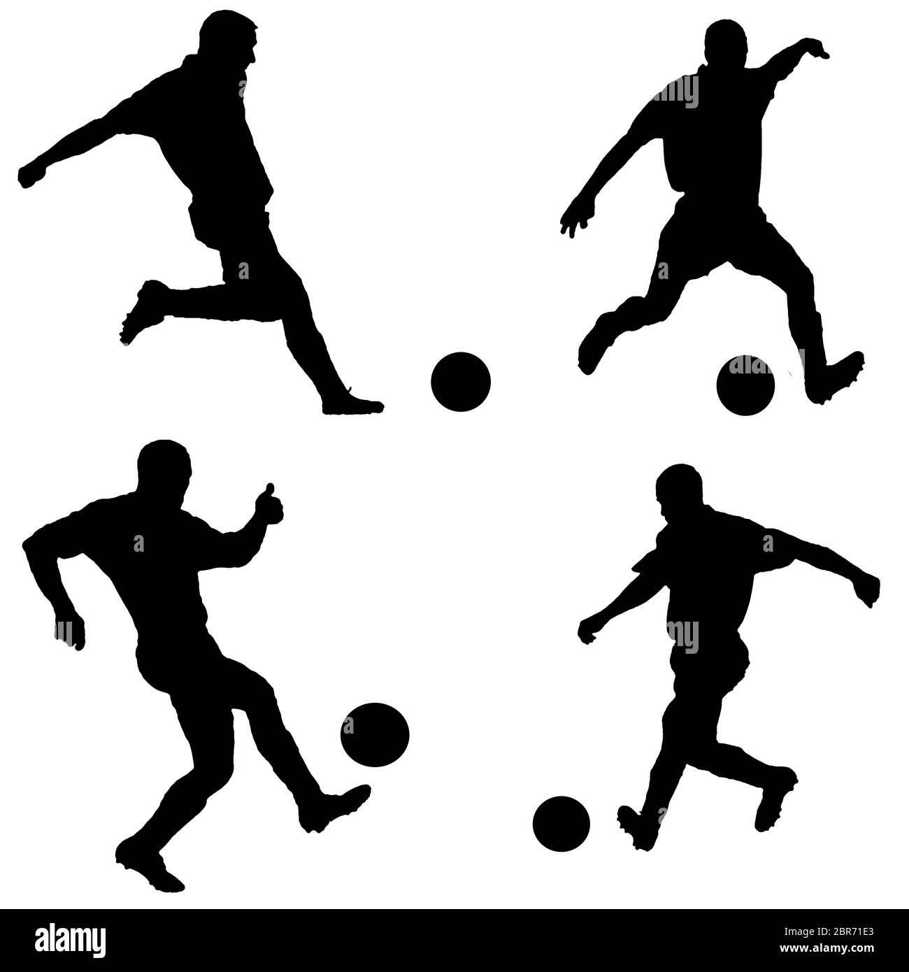 En tant que joueur de soccer silhouette isolated on white pendant le tournage d'une foot Banque D'Images