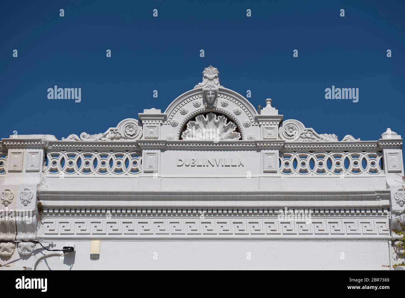 La façade d'ornement sur l'avant d'une terrasse victorienne House à Melbourne, Victoria, Australie. Banque D'Images