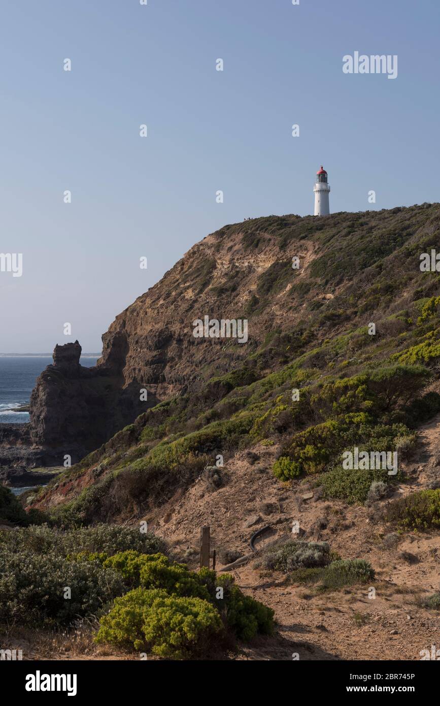 Phare de Cape Schanck dans le parc national de Mornington Peninsula, Victoria, Australie. Il est situé à l'extrémité sud de la péninsule de Mornington Banque D'Images