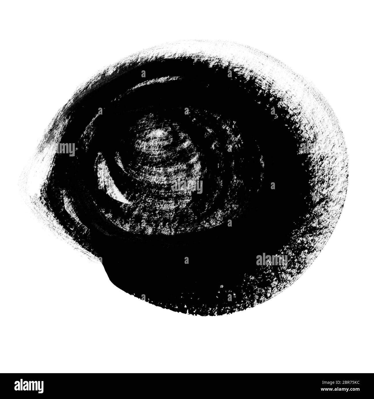 Modèle Abstrait ronde pour le texte. La main peinte à la gouache. La texture de la brosse. Châssis contrastées en noir pour les invitations de mariage, cartes, poster Banque D'Images