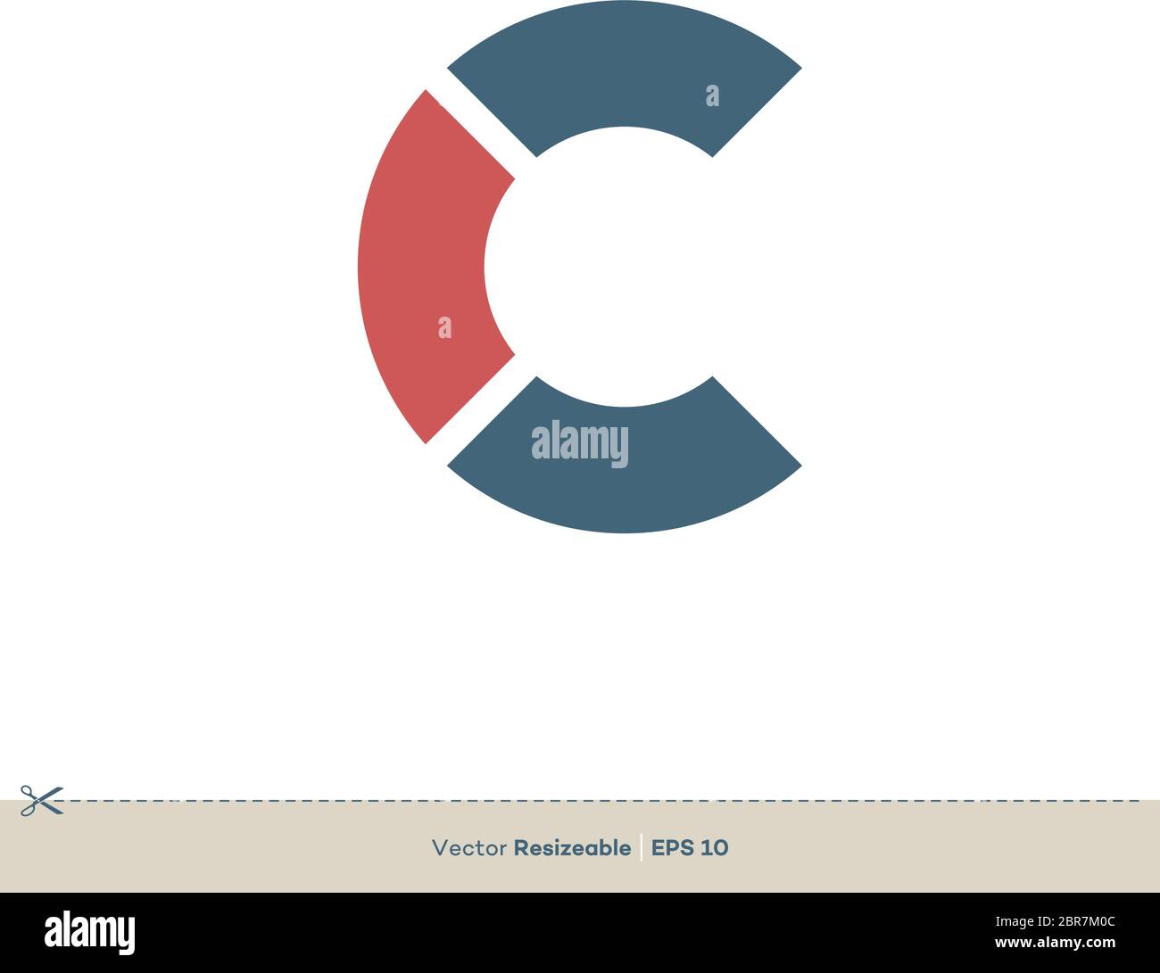 C modèle de logo lettre Vector Icon Design plat Illustration de Vecteur