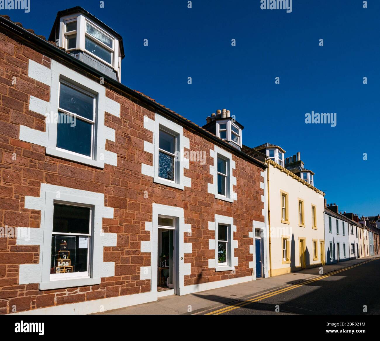 Rangée de cottages pittoresques. North Berwick, East Lothian, Écosse, Royaume-Uni Banque D'Images