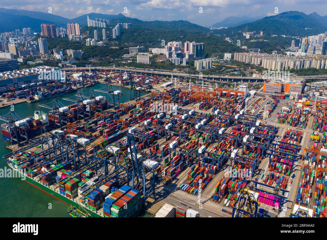 Kwai Chung, Hong Kong 15 mai 2019: Terminal de fret de Kwai Chung dans la ville de Hong Kong Banque D'Images