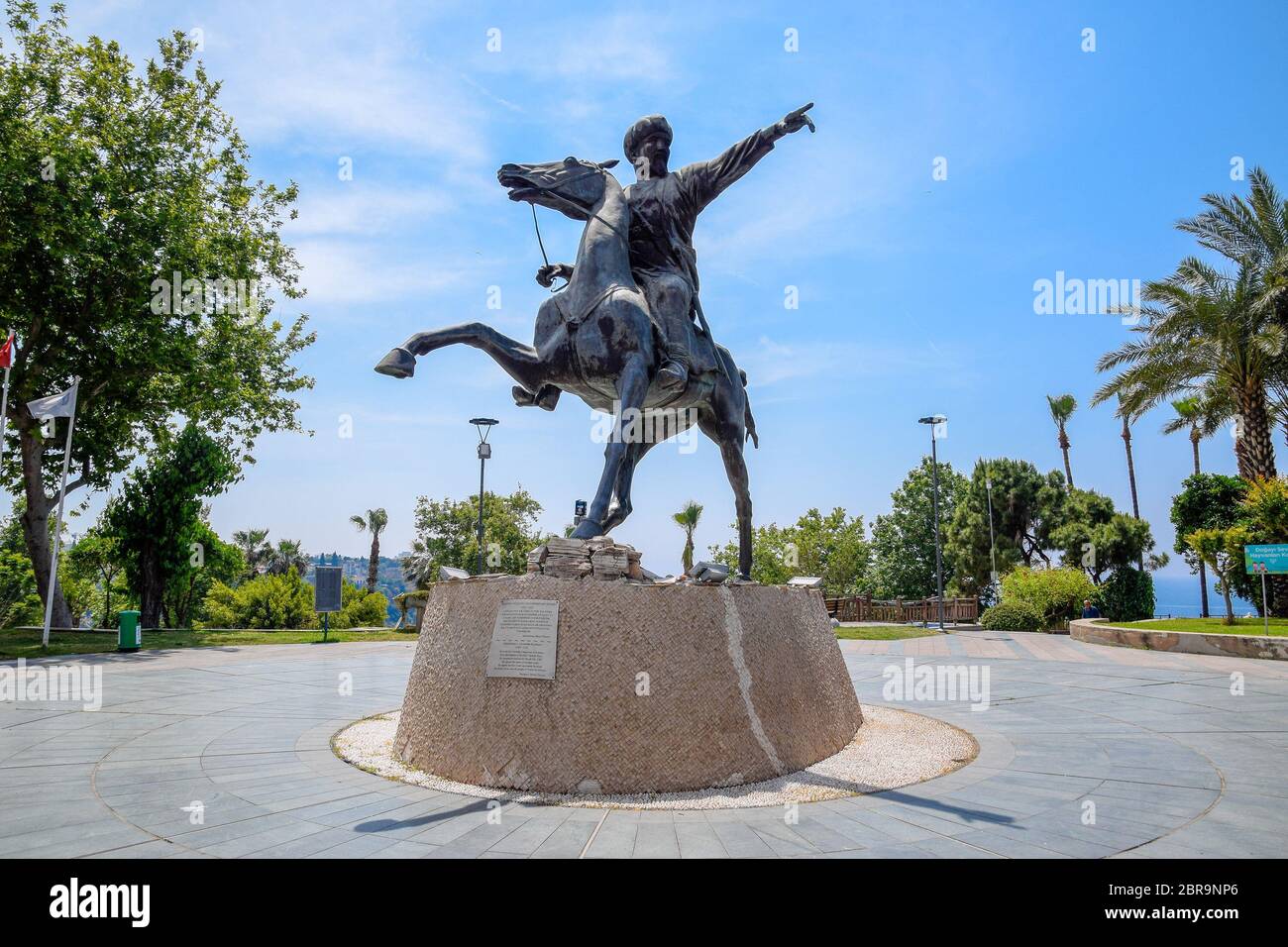 Antalya, Turquie - 20 mai 2019 : Monument à Sultan Seljuk. Sultan à cheval Turquie Antalya Banque D'Images