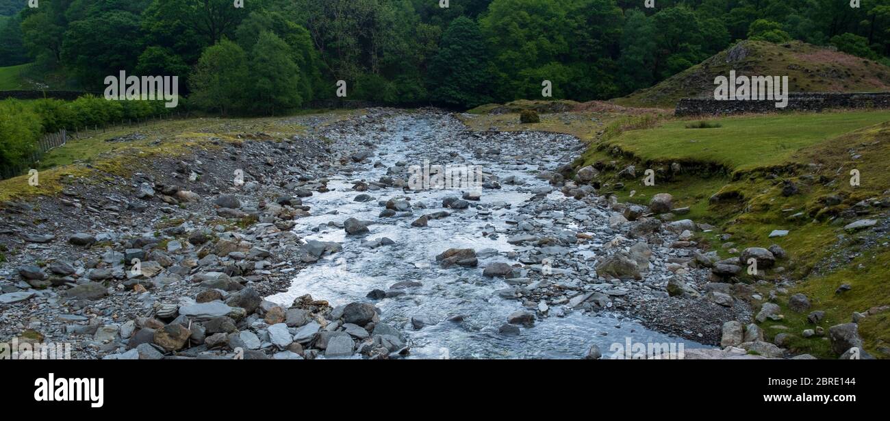 Faible niveau d'eau à Cumbria, faible pluviométrie en avril 2020 Banque D'Images