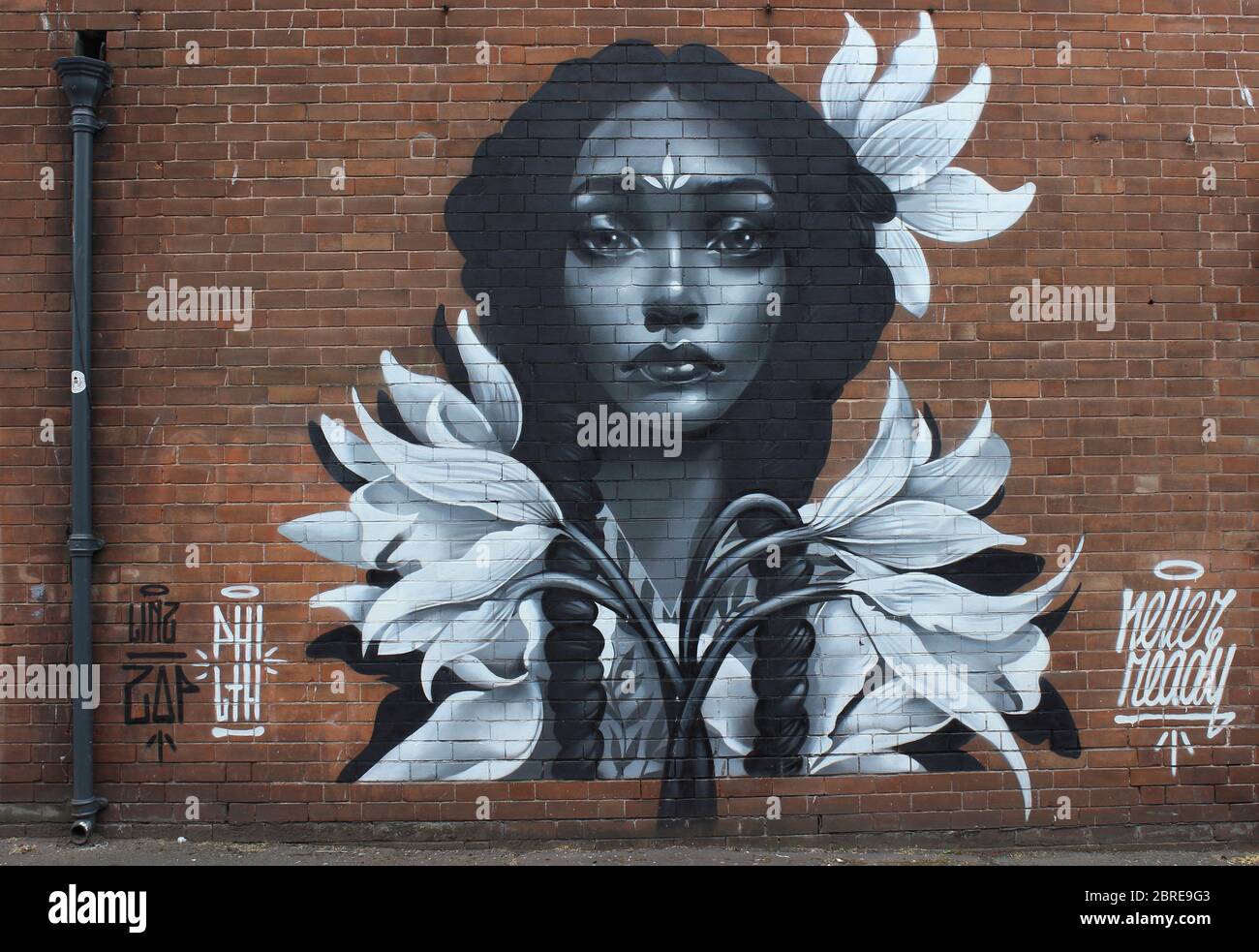 Urban Art dans le quartier des tissus, Liverpool, Royaume-Uni Banque D'Images