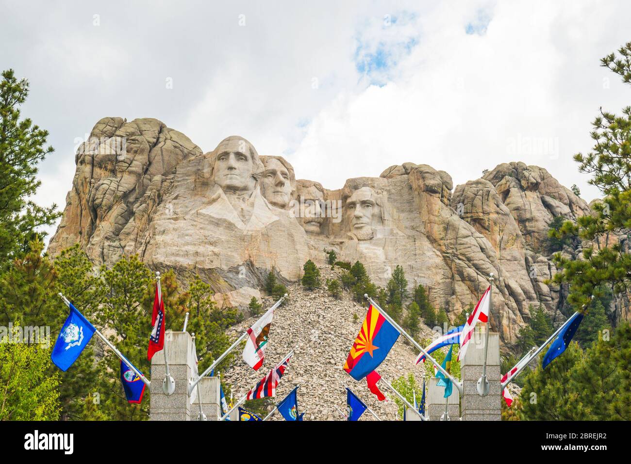 Mémorial national du Mont Rushmore le jour ensoleillé, Dakota du Sud, états-unis. Banque D'Images