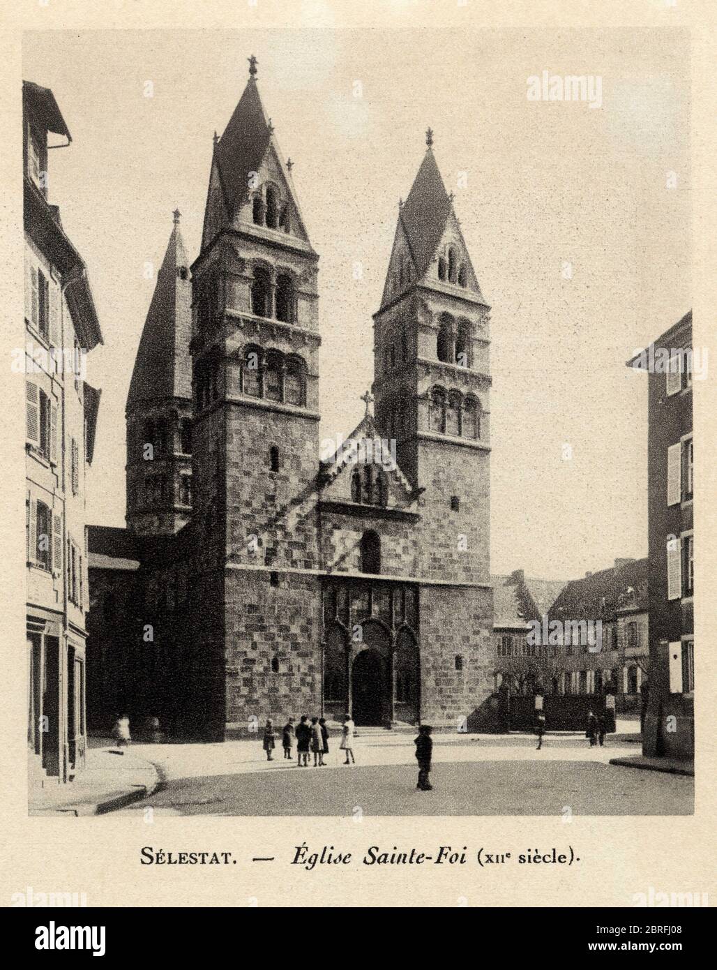 Sélestat.Église Sainte Foi.XIIe siècle.photo 1936. Banque D'Images