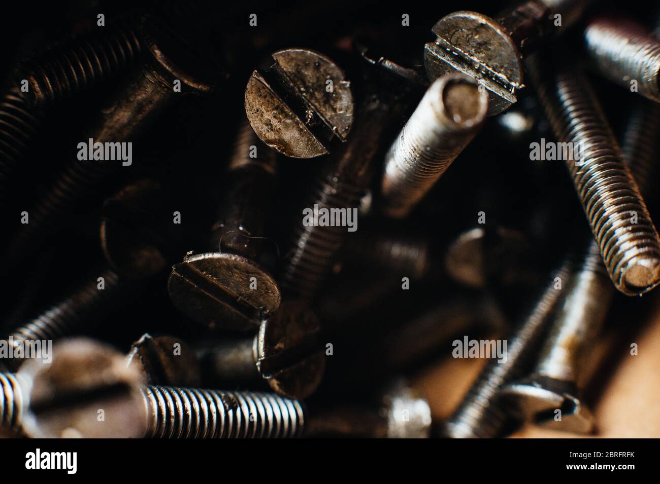 Ferraille. Ancien boulon d'huile. Gros plan. Macro. Banque D'Images