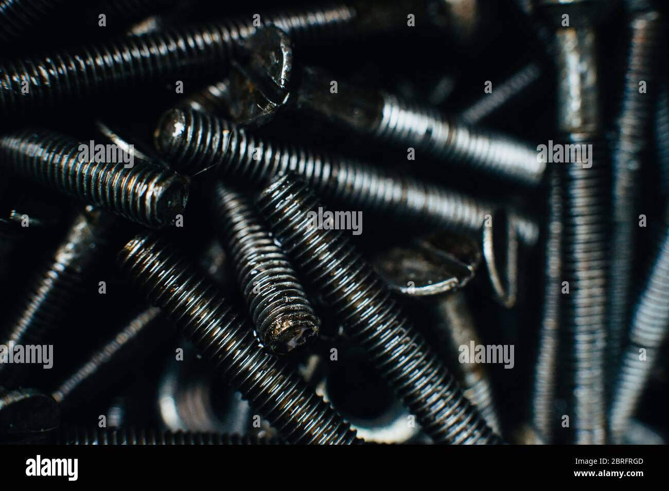 Ferraille. Ancien boulon d'huile. Gros plan. Macro. Banque D'Images