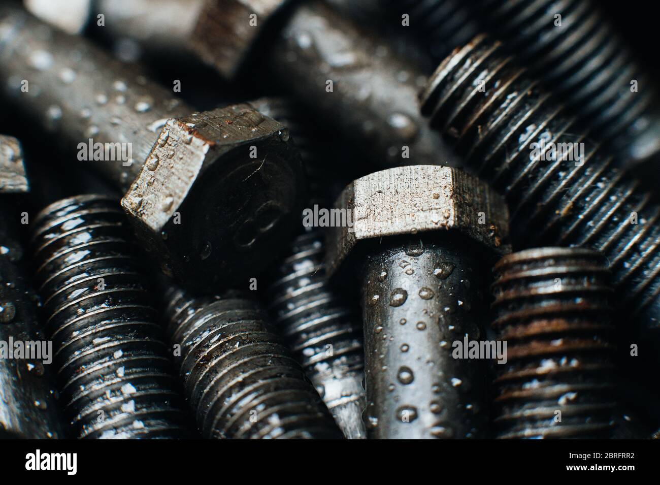 Ferraille. Ancien boulon d'huile. Gros plan. Macro. Banque D'Images