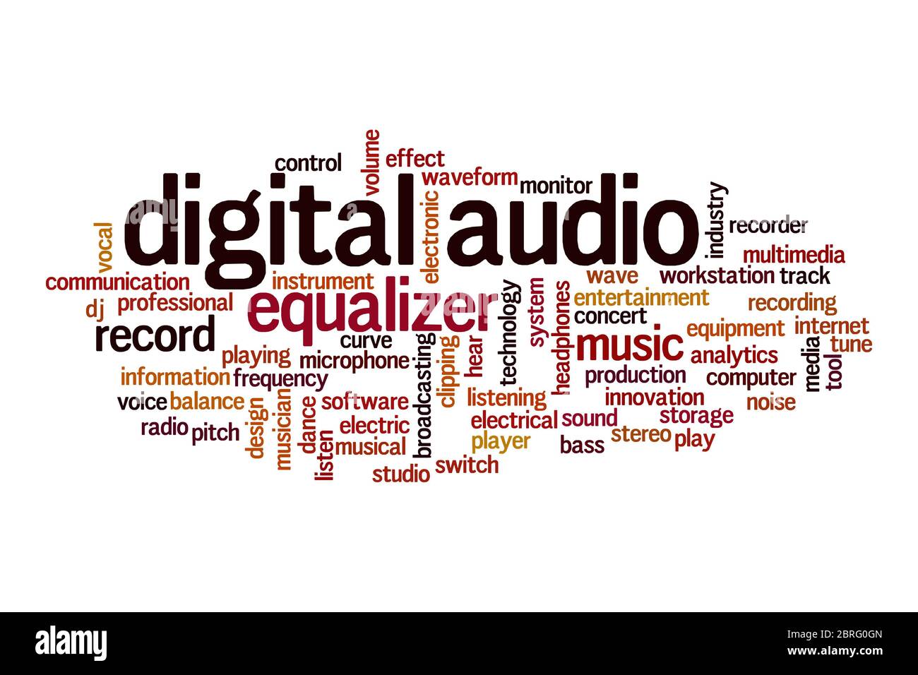 Concept de Cloud audio numérique sur fond blanc Banque D'Images