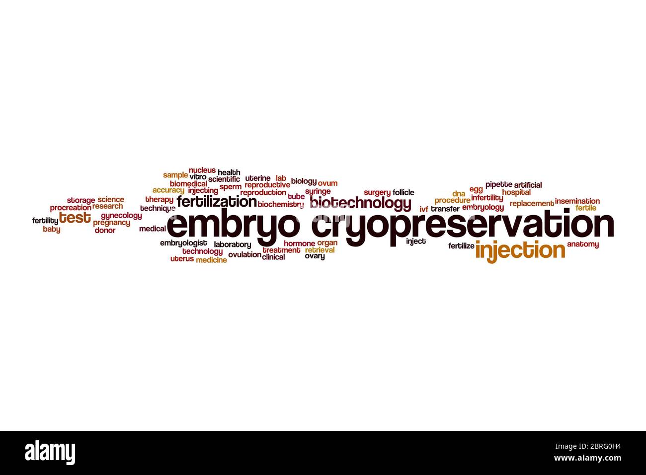Concept de nuage de cryoconservation d'embryons sur fond blanc Banque D'Images
