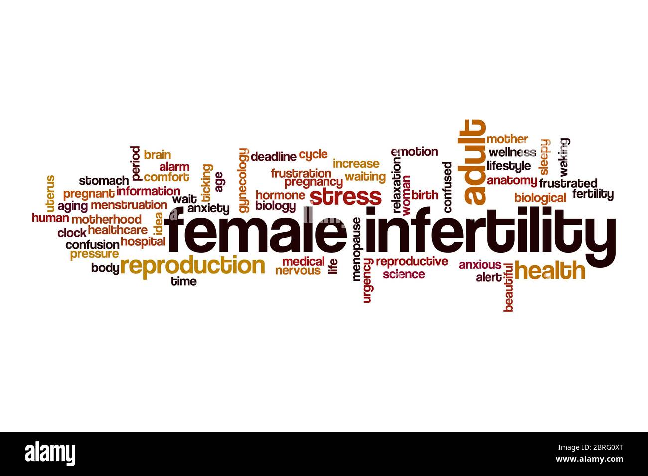 Concept d'infertilité féminine sur fond blanc Banque D'Images