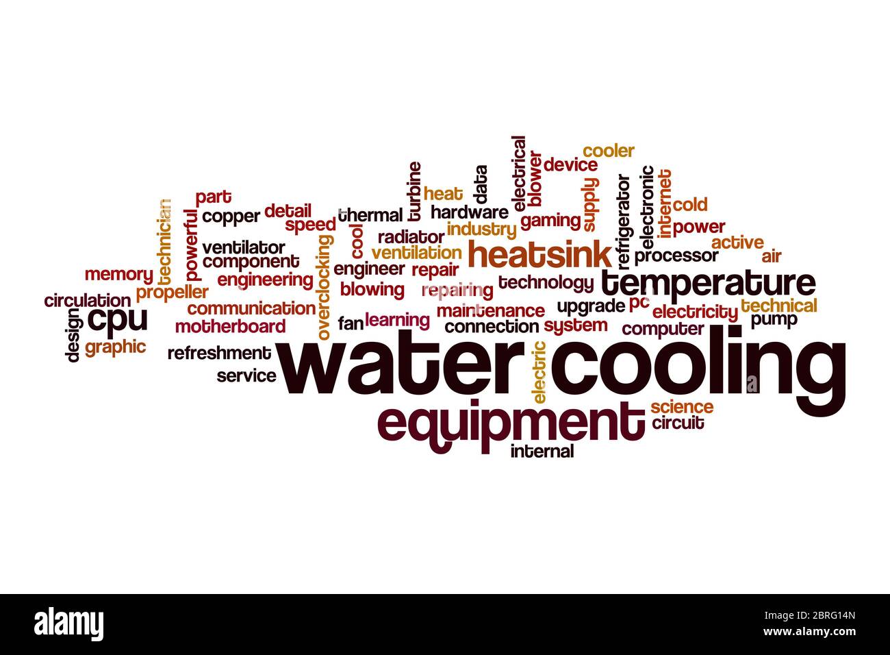 Concept de nuage de refroidissement d'air sur fond blanc Banque D'Images