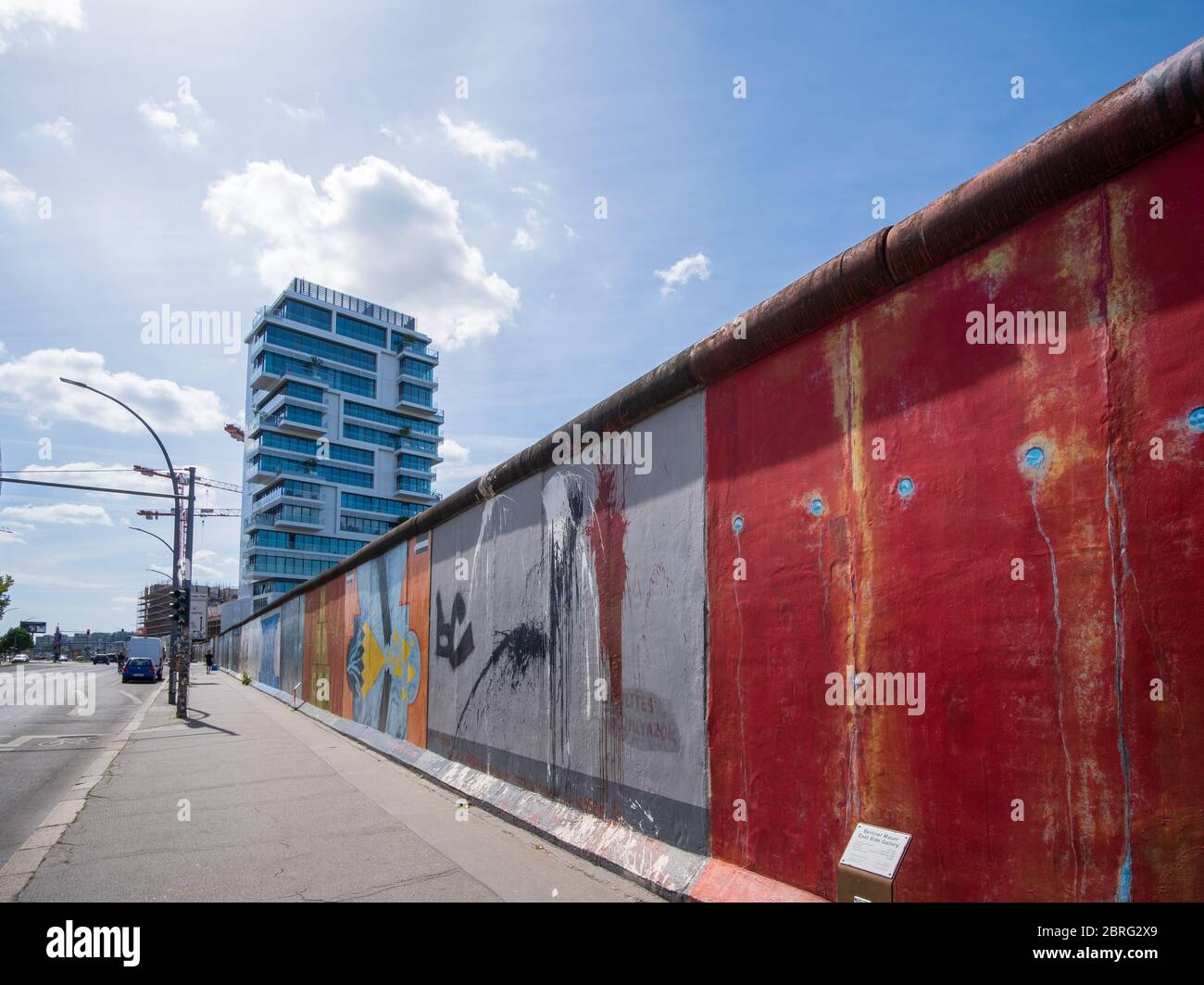 East Side Gallery, partie intacte du mur de Berlin Banque D'Images