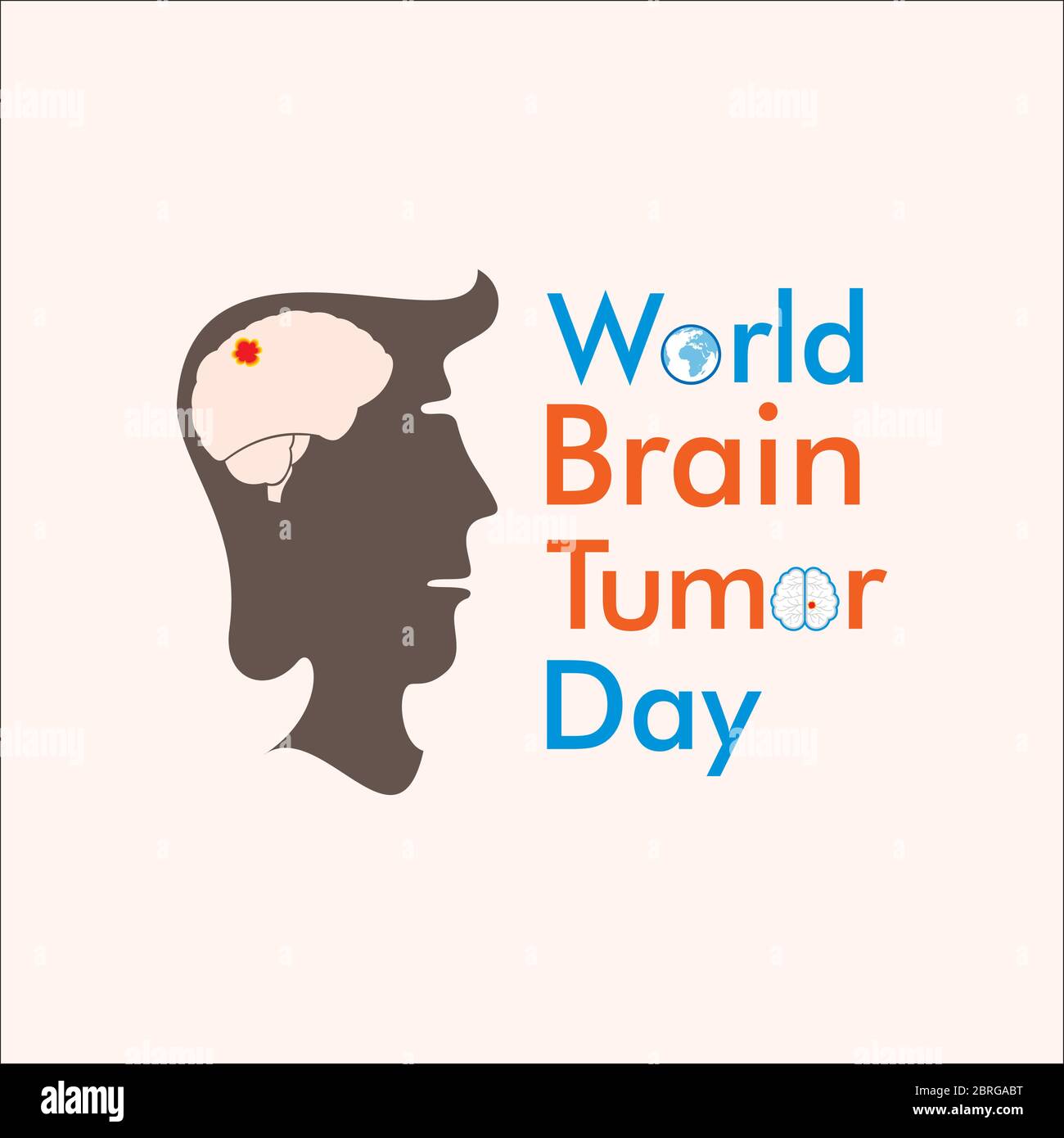 Illustration du vecteur de la Journée mondiale des tumeurs cérébrales. À utiliser pour la carte de vœux, l'affiche et la bannière. Illustration de Vecteur