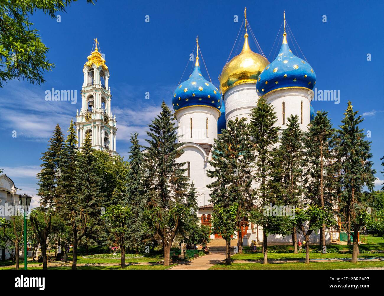 Cathédrale de l'Assomption à Trinity Sergius Lavra. Sergiyev Posad, Russie. (Anneau d'or de Russie). Banque D'Images