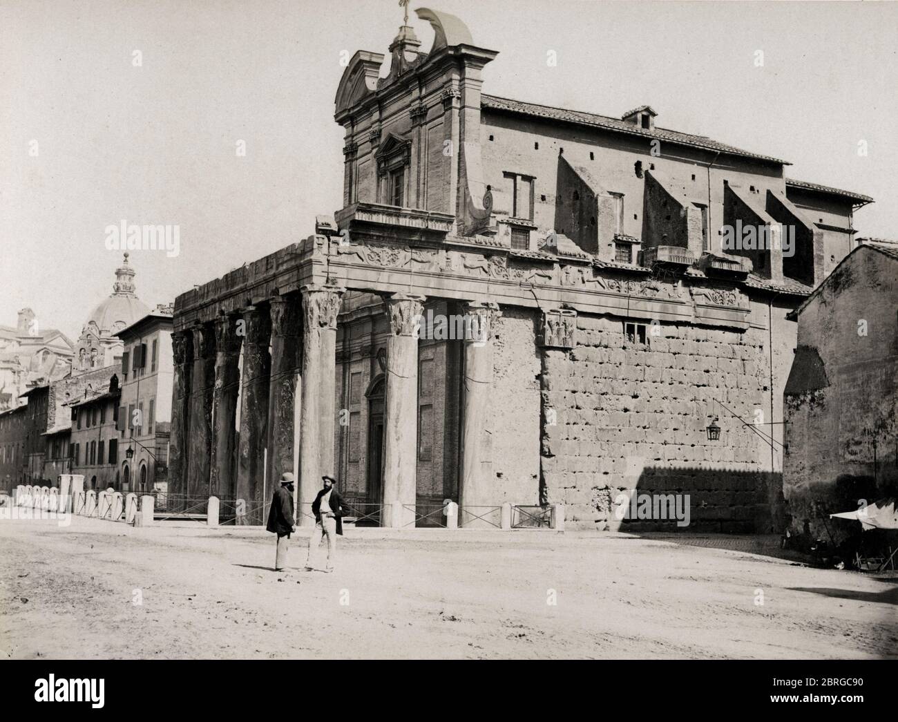 Photographie ancienne de la fin du XIXe siècle - le Temple d'Antoninus et Faustina est un ancien temple romain de Rome Banque D'Images