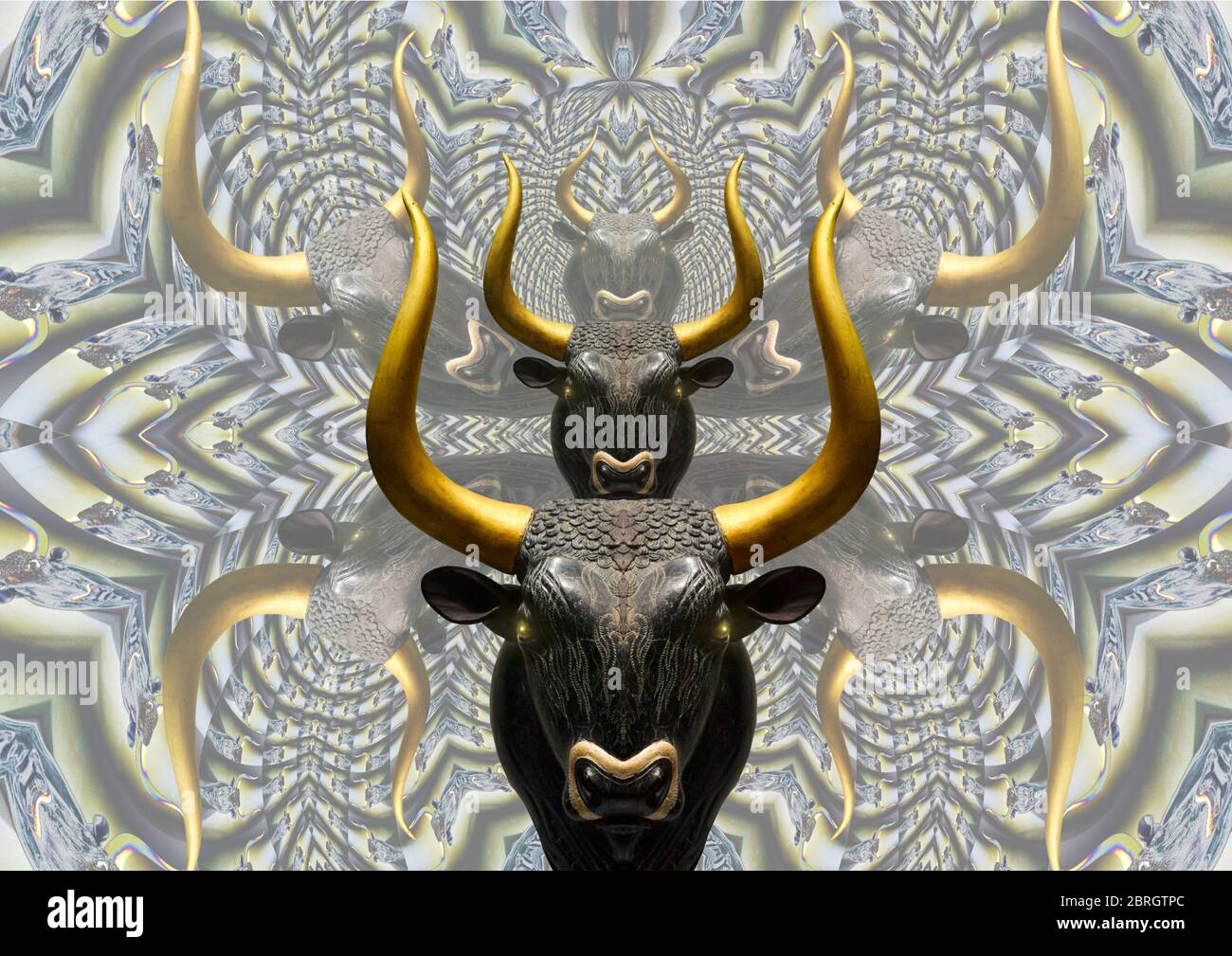 Taurus le Bull Mandala. Banque D'Images