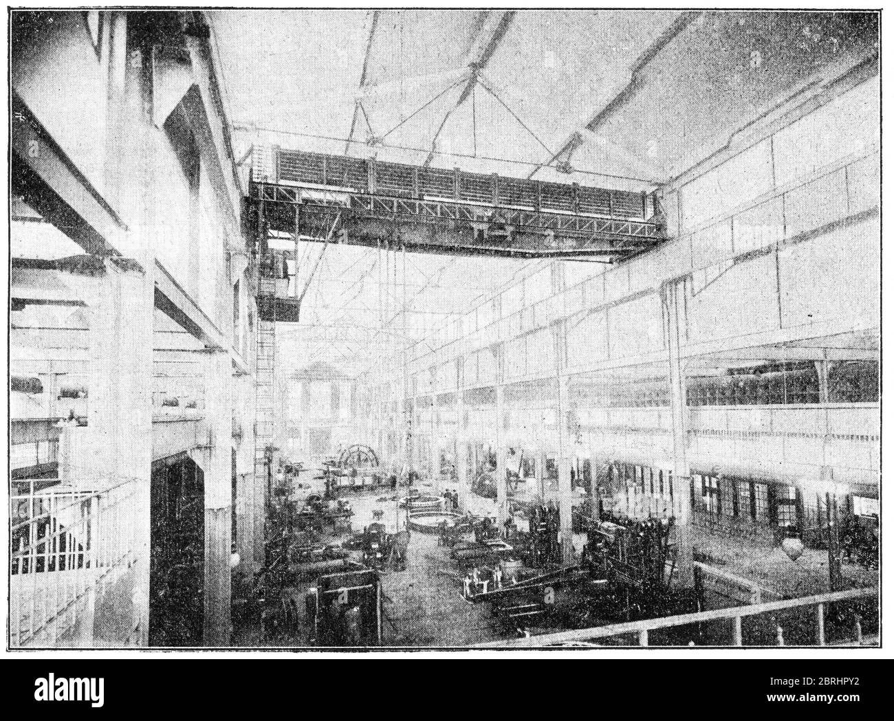 Atelier d'assemblage à l'usine Ganz & Co de Ratibor (Raciborz, Pologne moderne). Illustration du XIXe siècle. Fond blanc. Banque D'Images