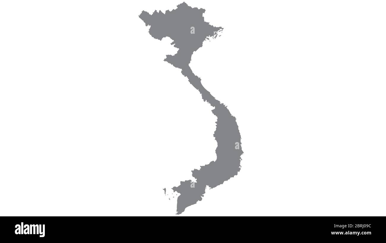 Carte du Vietnam avec ton gris sur fond blanc,illustration,texturé , symboles du Vietnam,pour la publicité ,promouvoir, TV commerciale, annonces, web design, m Banque D'Images