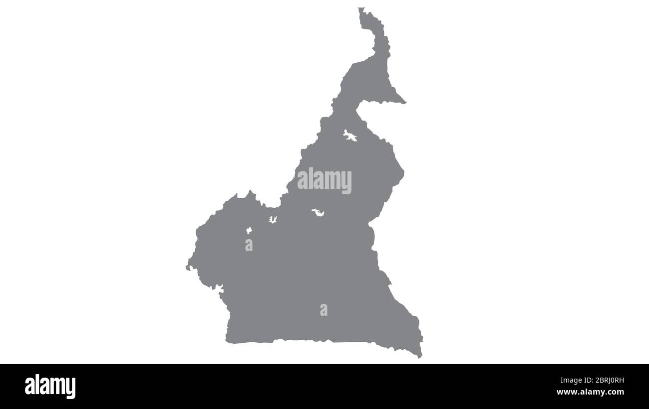 Carte Cameroun avec ton gris sur fond blanc,illustration,texturé , symboles du Cameroun ,pour la publicité, la promotion, TV commerciale, annonces, web design Banque D'Images