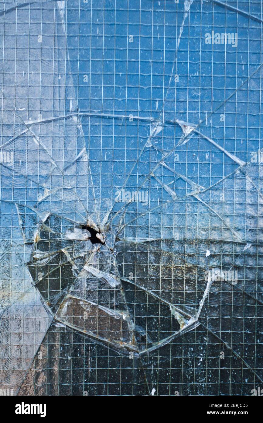 La fenêtre de verre brisé Banque D'Images