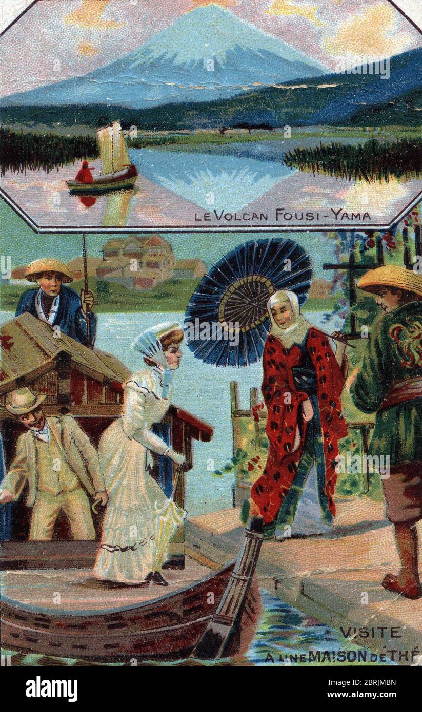 Tourisme de luxe : visites touristiques occidentaux en visite au Japon, un couple recu dans une traditionnelle maison de la (Tourisme de luxe : touristes en visite Banque D'Images