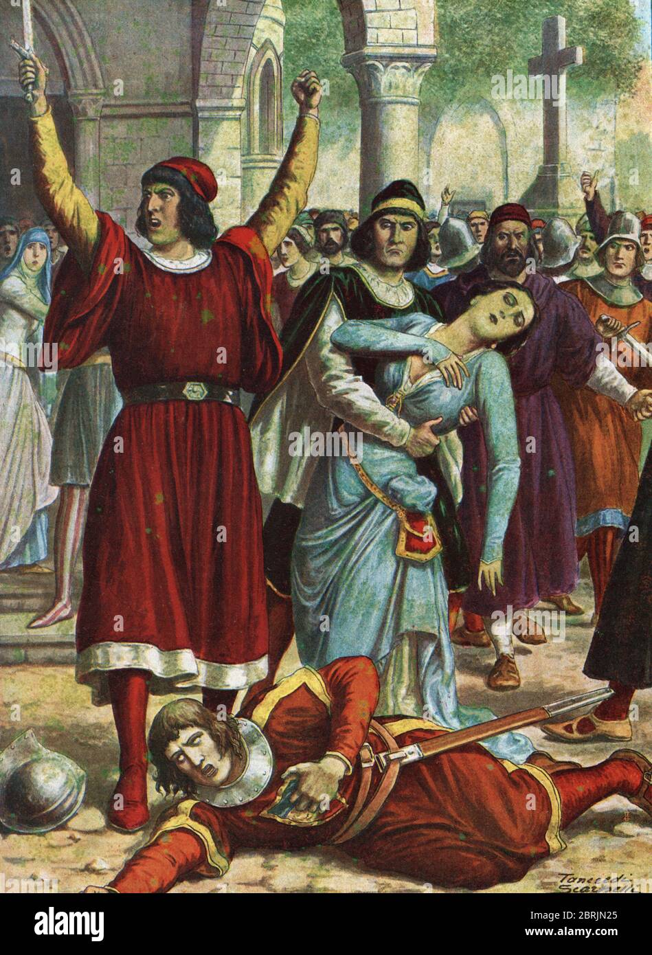 'Les vepres ssiciliennes' (Vespri siciliani) révolte populaire de l'ile de Sicile contre la domination feodale du roi francais Charles d'Anjou, survenu Banque D'Images 'Les vepres ssiciliennes' (Vespri siciliani) révolte populaire de l'ile de Sicile contre la domination feodale du roi francais Charles d'Anjou, survenu Banque D'Images