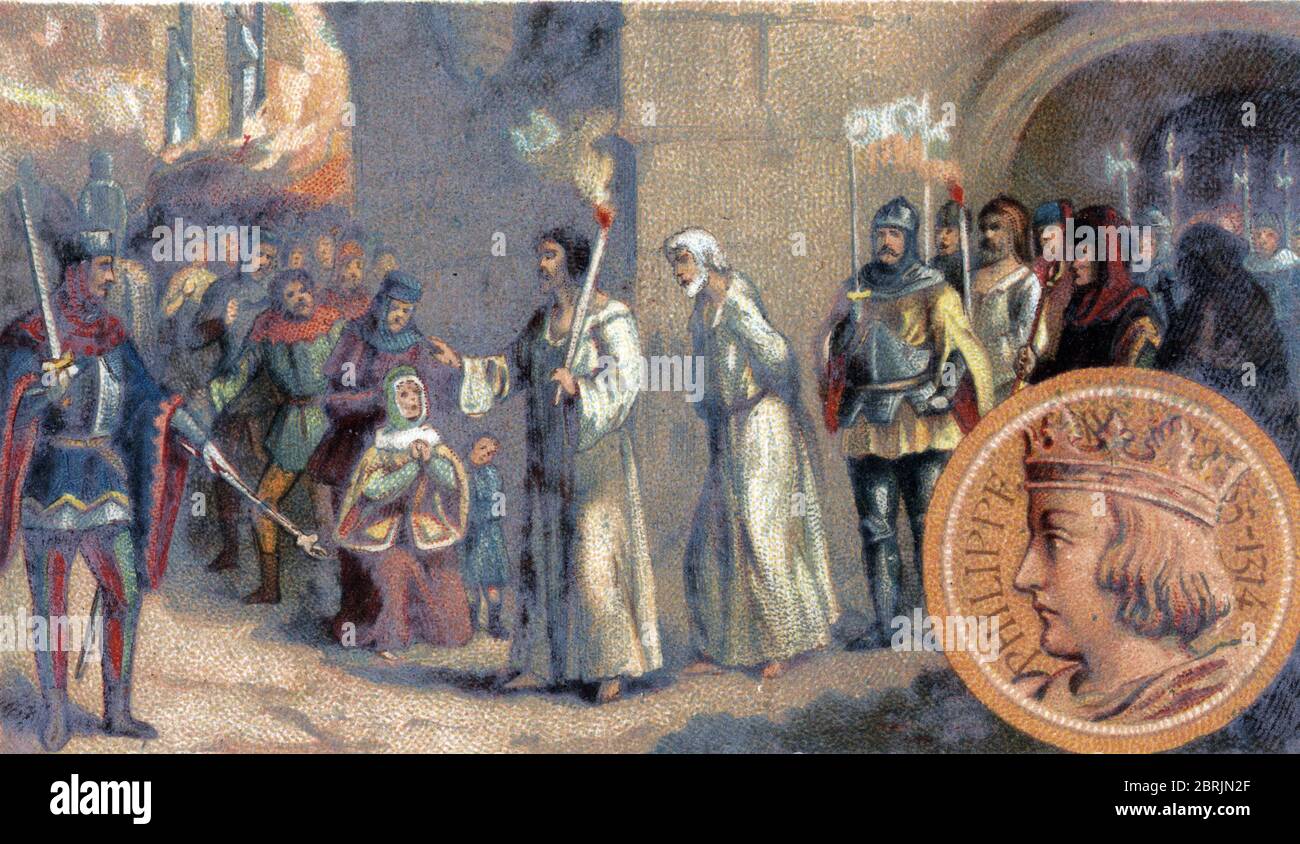 Supplément des templiers : Jacques de Molay (Molai) grand maître de l'ordre des Templiers et pluseurs de ses compagnes ne sert pas à accuser d'hérésie et de de Banque D'Images