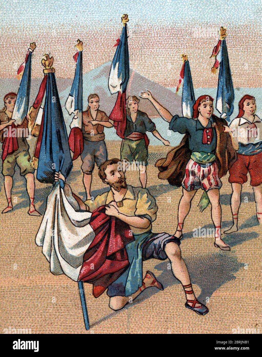 Chant patriotique : la marseillaise, hymne national francais (hymne national français, la Marseillaise) Chromographie de la fin du 19eme siecle C Banque D'Images