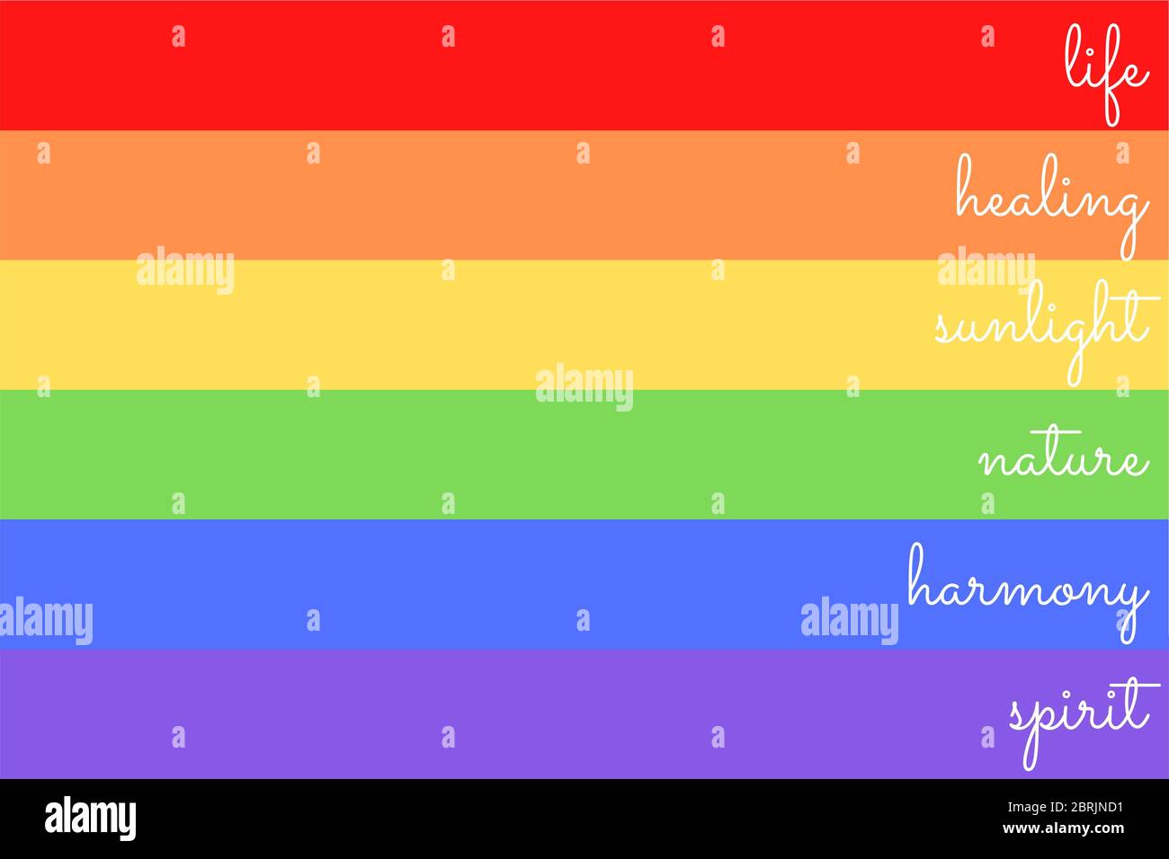 Illustration d'un drapeau arc-en-ciel coloré ou d'un drapeau de fierté / bannière de l'organisation LGBTQ (lesbienne, gay, bisexuelle, transgenre et Queer). Juin est célébré un Banque D'Images