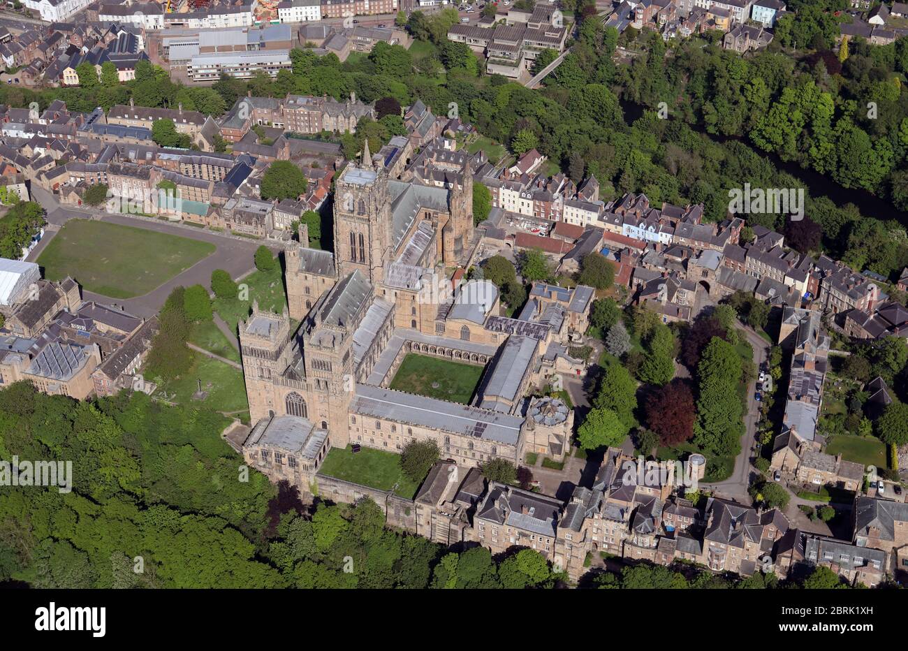 Vue aérienne de la cathédrale de Durham Banque D'Images